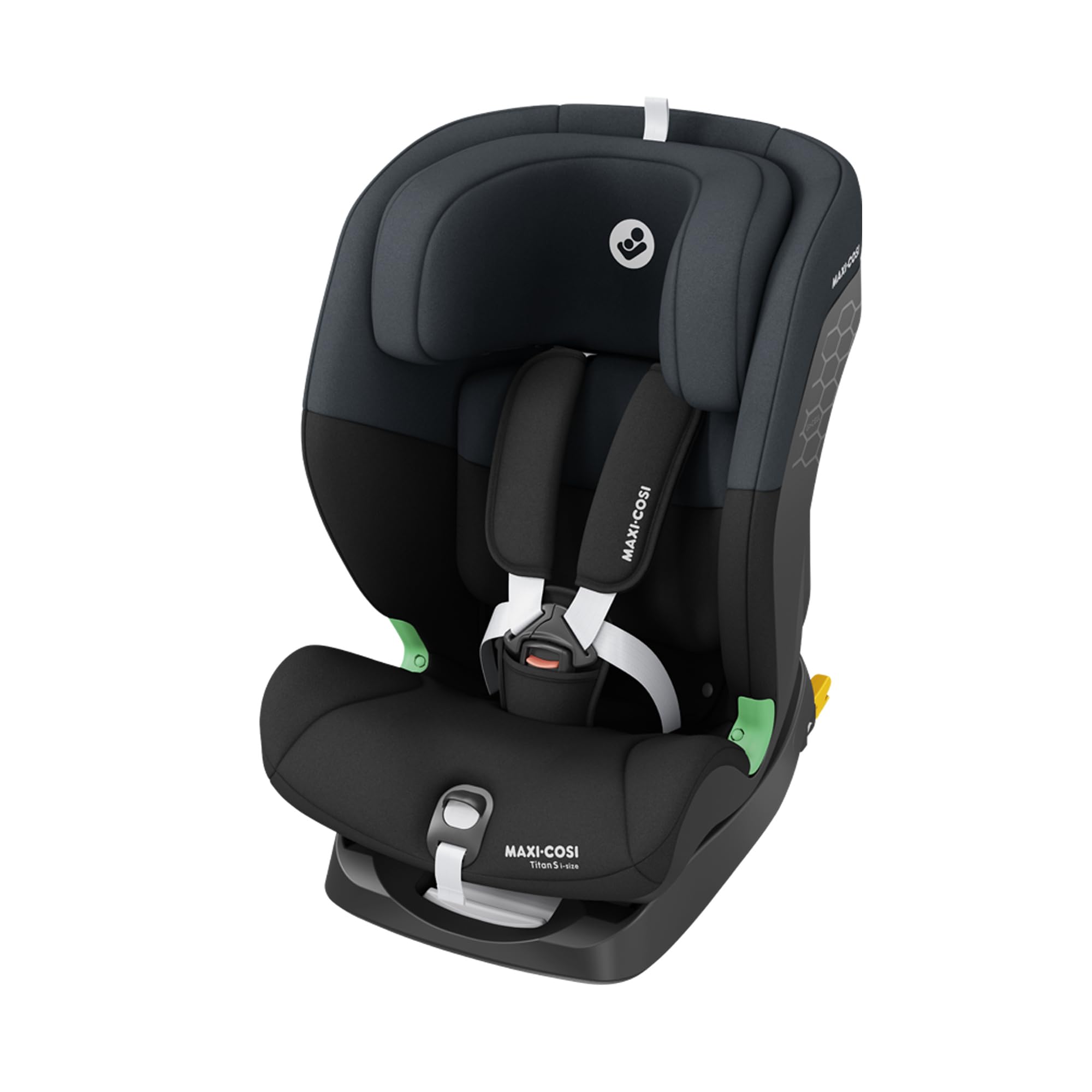 Maxi-Cosi Titan S Comfort i-Size, Breathable Comfort Fabrics, Child Car Seat, 15 months-12 years (76-150cm), ISOFIX Car Seat, 5 Recline & 13 Headrest Positions, G-CELL Protection, Authentic Black