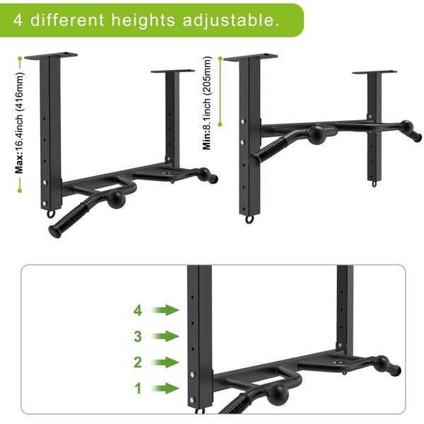 Kipika Ceiling Mounted Pull Up Bar - Heavy Duty, Highly Adjustable, Multifunctional - Home Gym System with Punching Bag Hanger and Resistance Bands