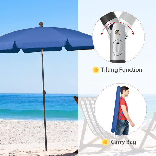 Sekey 2m Garden Parasol with Umbrella Cover - Adjustable and Portable Patio Umbrella for Beach, Garden, Pool, and Patio - UPF 50+ Sun Protection