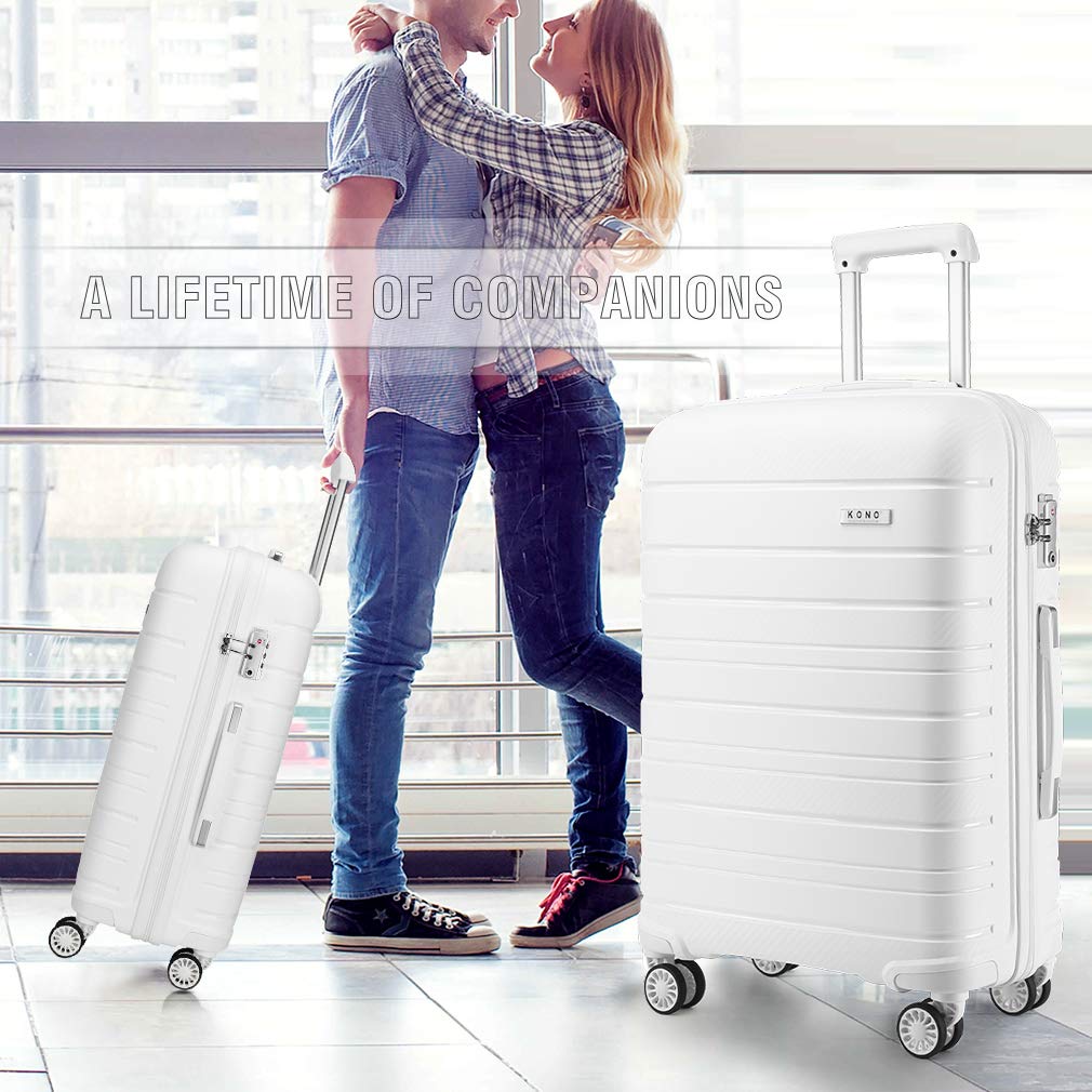 Kono Lightweight Suitcase Hand Luggage Polypropylene Hard Shell Travel Trolley