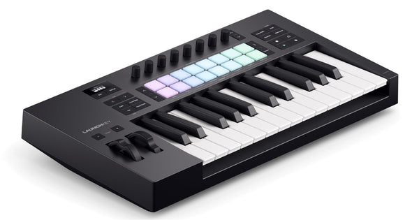 Novation Launchkey Mini 25 [MK4] — Portable 25 Mini-Key, USB, MIDI Keyboard Controller with DAW Integration. Chord Mode, Scale Mode, Drum Pads, and Arpeggiator. Includes Music Creation Software Bundle
