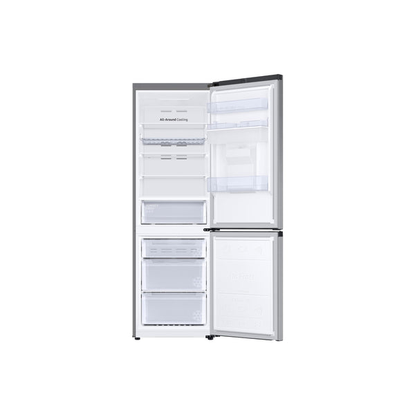 Samsung Classic Fridge Freezer, with Wine Shelf, Features Big Door Bin, All Around Cooling and SpaceMax Technologies, Silver, 7 Series, RB34C652ESA/EU
