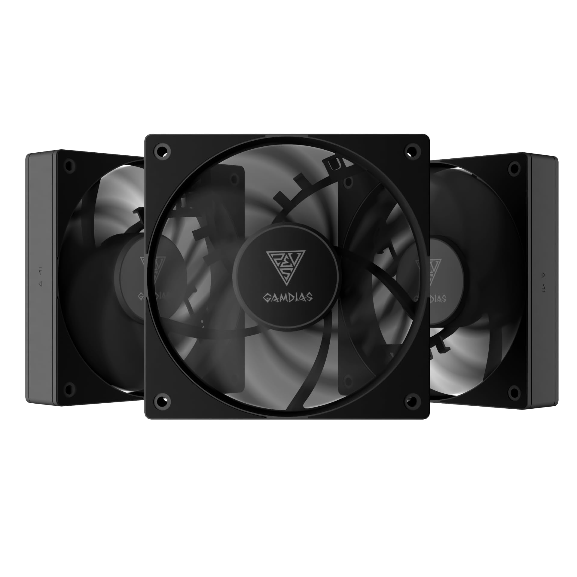 GAMDIAS NOTUS M1-1203 120mm ARGB PWM Fan (3 Pack), Include Reverse Blade x3, Daisy-Chain Connection, Closed-Loop Technology for Steady RPM on Cooler, Low-Noise Operation (Max. 1600RPM @25dBA), Black