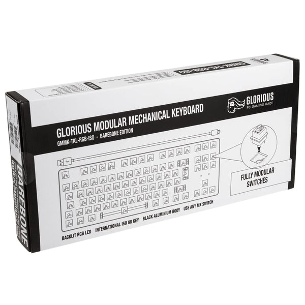 Glorious Gaming GMMK Compact 60%, Barebones (Frame Only) - Mechanical Gaming Keyboard, Per Key RGB, Hotswap & Customisable, International/ISO Layout - Black