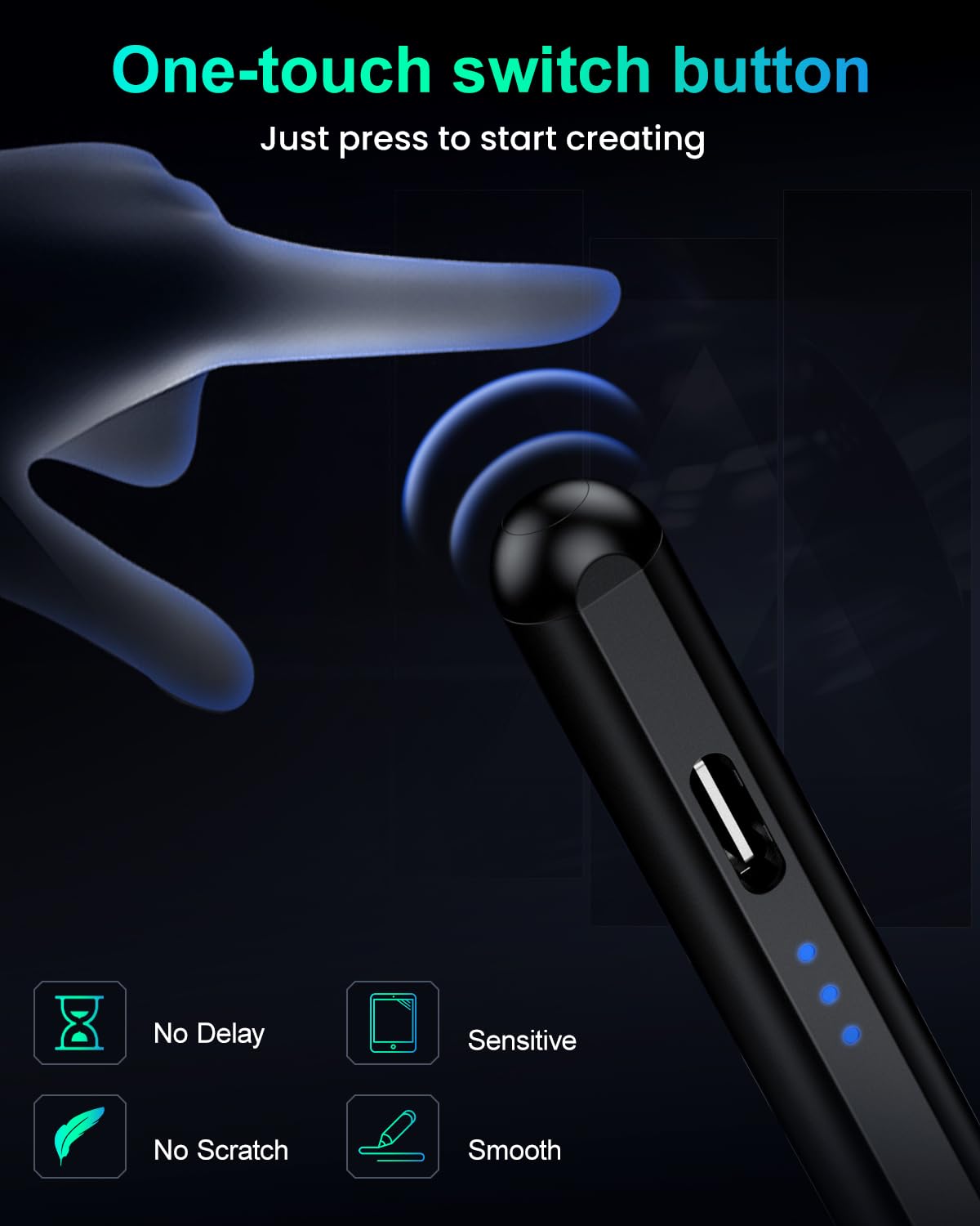 Variglas Pencil for iPad - 2018-2025 15 Minutes Fast Charging, Palm Rejection,Tilt Sensitivity, Stylus Pen Compatible with iPad Pro 11"/12.9"/13", 11/10/9/8/7/6th Gen, Air 3-6, Mini 5/6