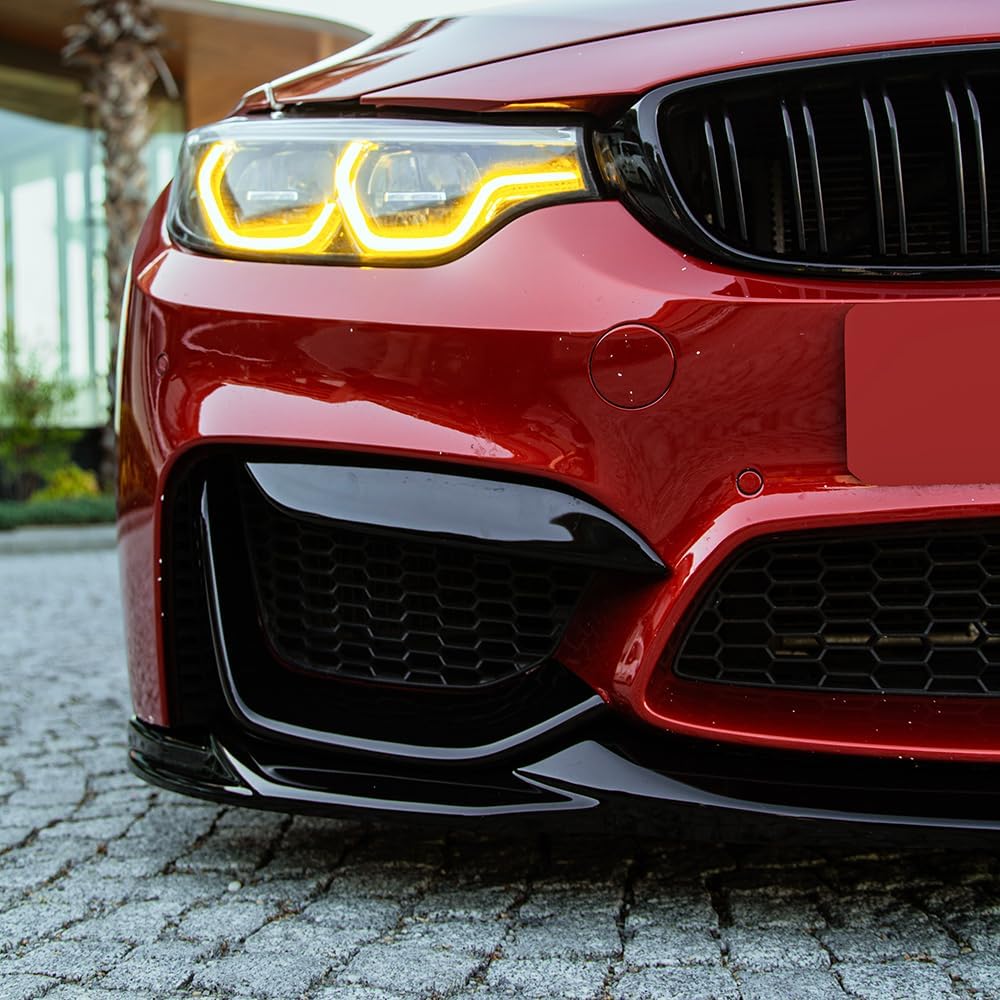 Oneway Front Flaps compatible with BMW M3 F80 2014-2018 & M4 F82 2014-2021 - Gloss black