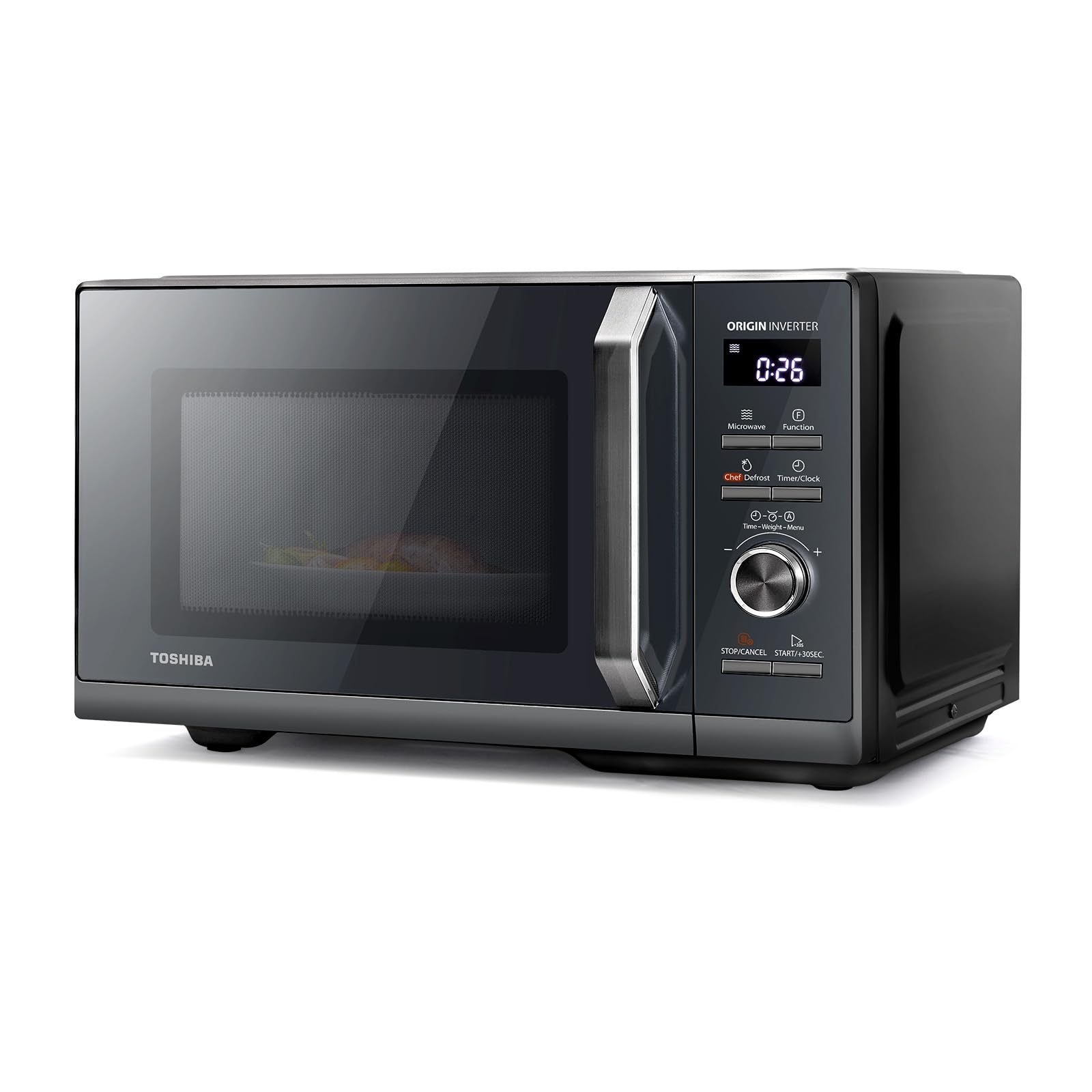 TOSHIBA 26L Air Fry Auto Menu Combo 6-in-1 900W Microwave Oven With Steamer in Morandi Grey, Inverter, Chef defrost, Convection, Combi., Steam, Grill, 10 power levels, 10 Auto Menus, MW3-AC26SFI(MG)