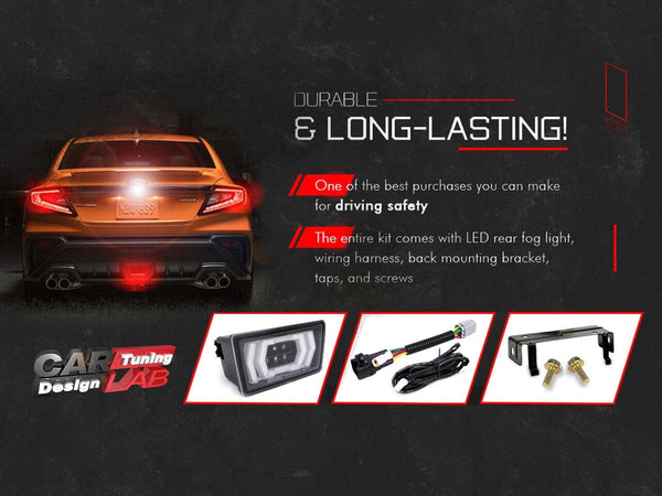 GAZOZ PERFORMANCE F1 Hexagon Style 4th Brake Light Kit Rear Bumper White Bar For 22-23 Subaru WRX