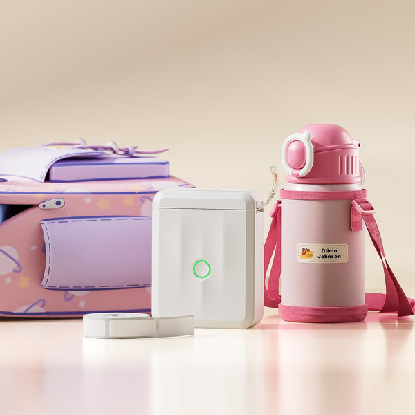 NIIMBOT Label Maker Machine, D110 Upgraded Version Sticker Printer Maker with 1 Roll White Starter Label Paper, Thermal Label Printer for School Office Home Organization