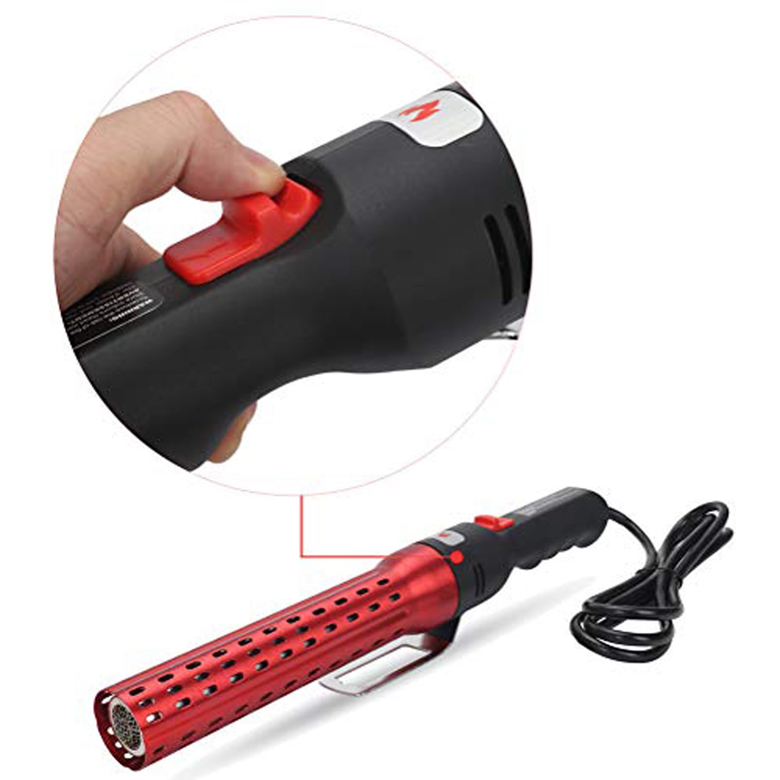 ipalmay Fast Electric Charcoal Fire Starter, Outdoor Charcoal Lighter, 60 Second Lighting Charcoal for BBQ Grill, Fireplace, Blower, Campfire, Red