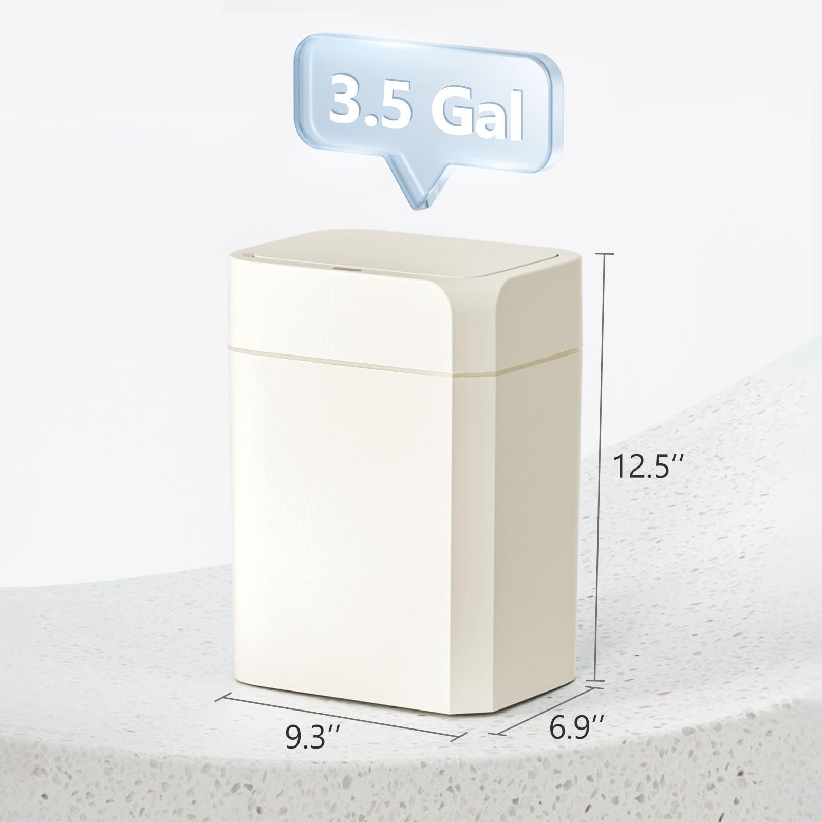 ELPHECO 2 Pack 3.5 Gallon Bathroom Trash Can with Lid Motion Sensor Slim Garbage Can Waterproof Smart Small Trash Bin for Bathroom, Kitchen, Office,