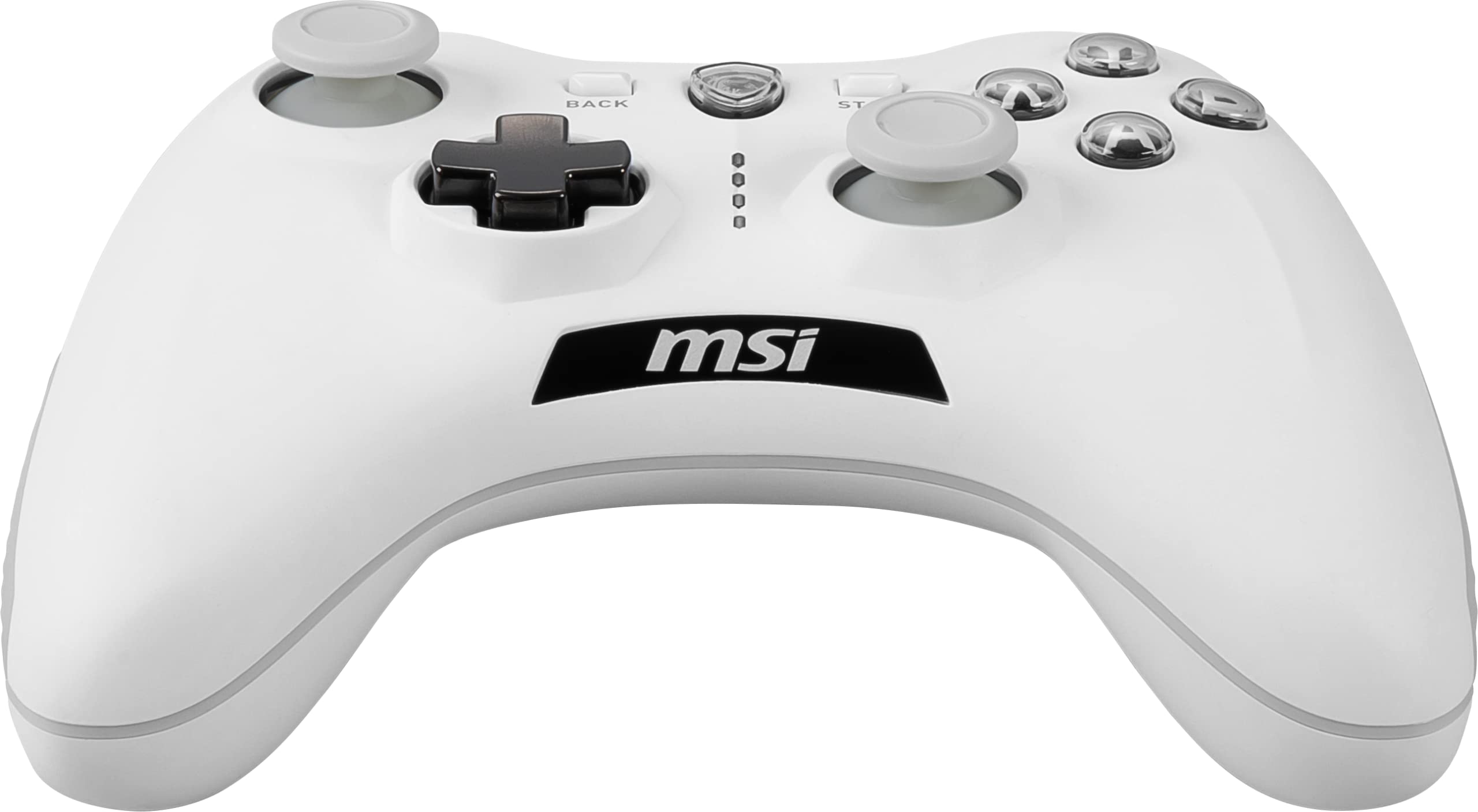 MSI FORCE GC20 V2 WHITE Wired PC Gamepad Controller - Interchangeable D-Pad Covers, Dual Vibration Motors, USB 2.0 - Wired