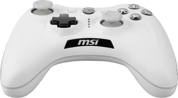 MSI FORCE GC20 V2 WHITE Wired PC Gamepad Controller - Interchangeable D-Pad Covers, Dual Vibration Motors, USB 2.0 - Wired