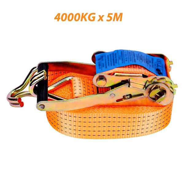 maXpeedingrods 10 x Lashing Straps Ratchet Strap Tie Down 5000kg x 6m x 50mm Heavy Duty Trailer Tension Belts with Iron Handle and Double J Hook 5000kg 5Ton
