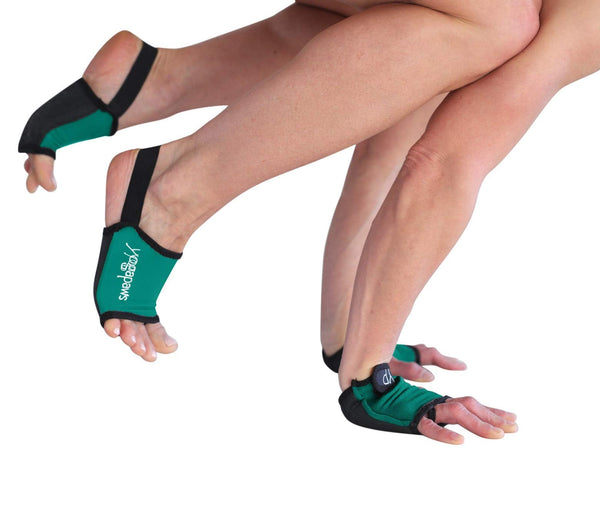 YogaPaws Unisex Adult Jade Green Yoga Gloves and Socks for Sweaty Hands and Feet, Non Slip, Padded, Extra Grip, Ideal for Yoga, Pilates, CrossFit