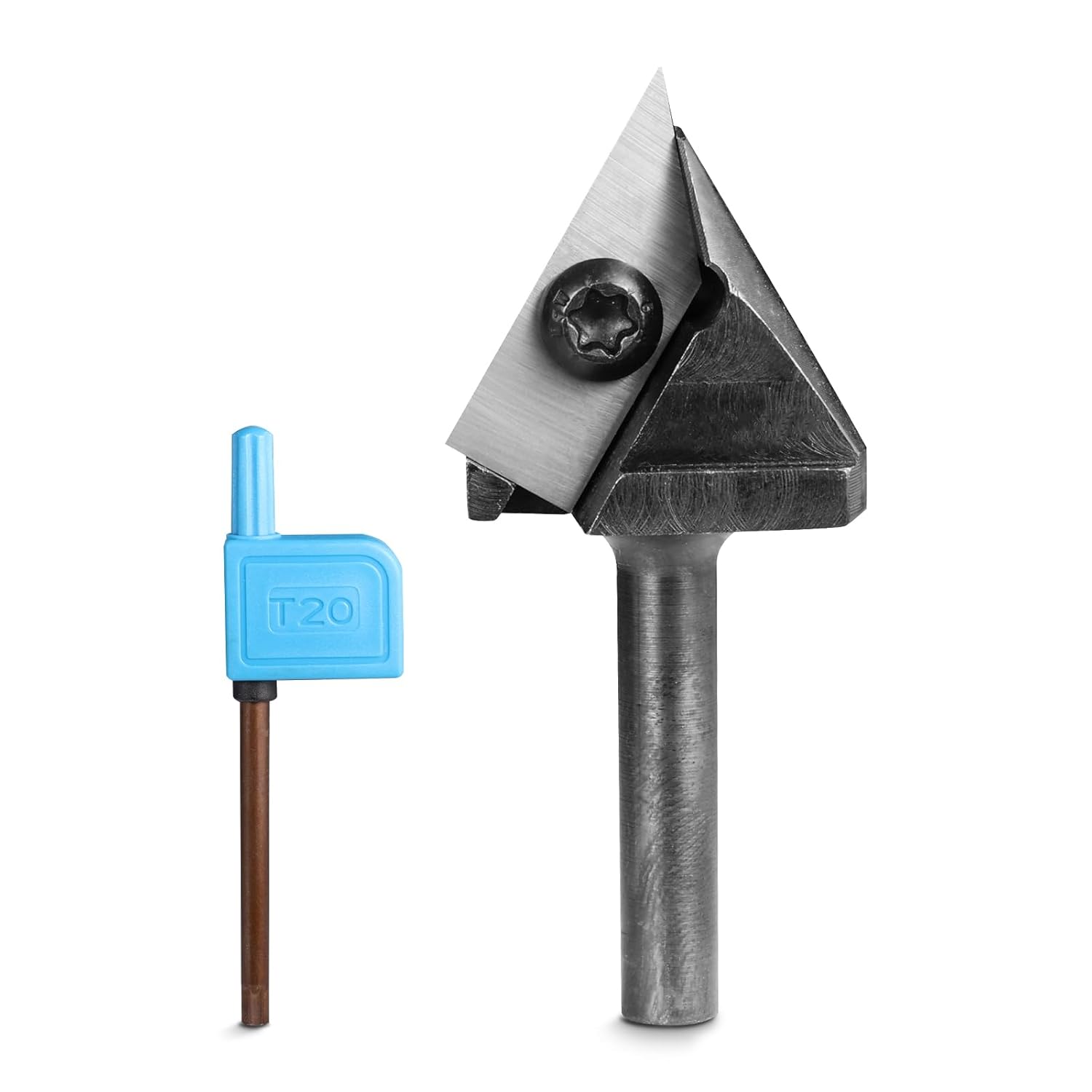 SainSmart Genmitsu 60 Degree V Groove Router Bit, 1/4" Shank 1" Cutting Diameter, CNC Milling Machine Slab Flattening Router Bit, Carbide Insert Router Planer Bit for Woodworking Carving, VRBC01A