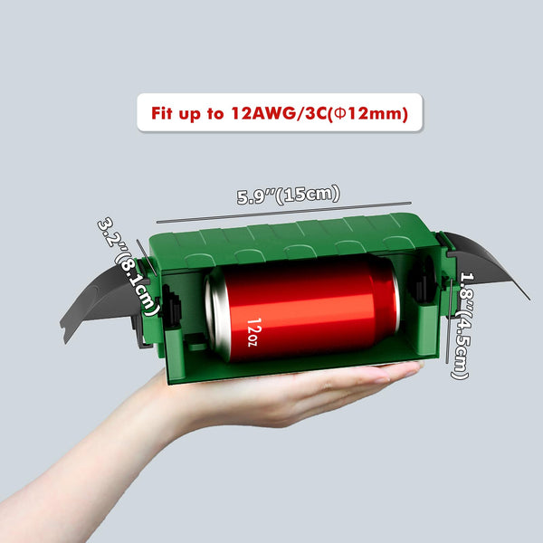 RESTMO Extra Large Waterproof Electrical Box, IP54 Weatherproof Outdoor Outlet Cover, Protect Outlet, Plug, Timer, Power Strip (Not Included), Holiday Light Decoration, 32 x 22 x 13 cm, Black