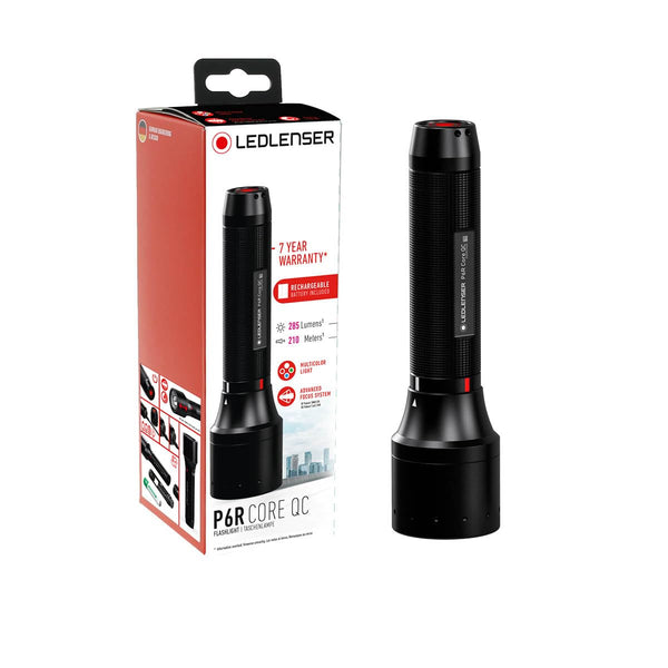 Ledlenser P7R torch LED, 1000 lumens, rechargeable Lithium 18650 battery, 210m long distance beam, focusable, up to zu 40h runtime, incl. magnetic charging system and wall mounting, Flashlight