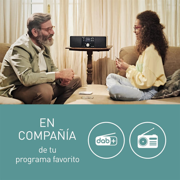 Panasonic SC-DM202EG-K Micro HiFi Compact Stereo System with FM / DAB+ Radio, 24W Output Power, CD/MP3 Player, USB, Bluetooth, Large 2.4" Display, Black