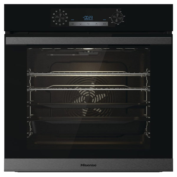 Hisense BI64211PB 77 Litre Built In Electric Single Oven With Pyrolytic Cleaning, Pizza Mode, Multiphase Cooking- Black 22x23x23 inches (LxWxH) - A+ Rated, Extra Large