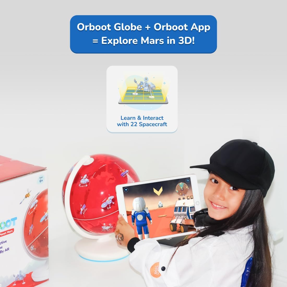 PlayShifu Interactive Science Kit - Orboot Mars (Globe + App) Explore Planet Mars | Educational Toys | Solar System Space Toys, STEM Toy & Gift for Kids Ages 6-12 Years (works with mobiles/tabs)