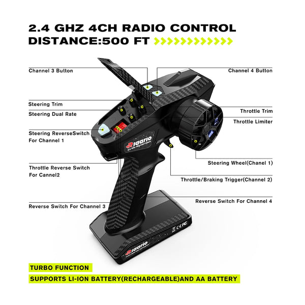 AMORIL 1/10 RTR Brushless Fast RC Cars for Adults,Max 50mph Hobby Electric Off-Road Monster Truck,Waterproof High Speed RC Car 4WD Remote Control Car with 3S Lipo,Green