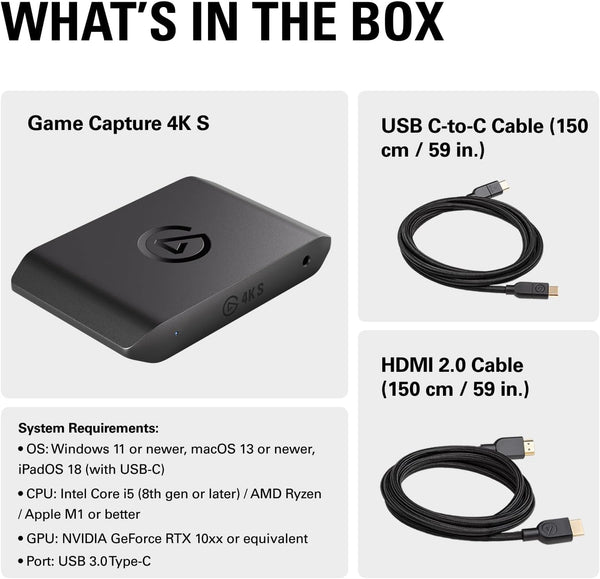 Elgato 4K X – Capture Up to 4K144 with Ultra-Low Latency on PS5|Pro, Xbox Series X|S, Nintendo Switch 2, OBS and More, HDMI 2.1, VRR, HDR10, USB 3.2 Gen 2, for Streaming & Recording, PC|Mac|iPad