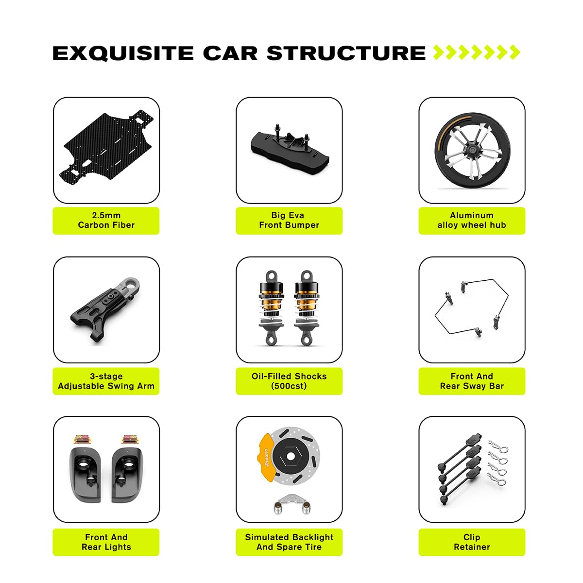 AMORIL 1/10 RTR Brushless Fast RC Cars for Adults,Max 50mph Hobby Electric Off-Road Monster Truck,Waterproof High Speed RC Car 4WD Remote Control Car with 3S Lipo,Green
