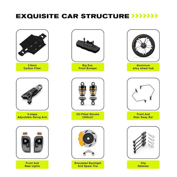AMORIL 1/10 RTR Brushless Fast RC Cars for Adults,Max 50mph Hobby Electric Off-Road Monster Truck,Waterproof High Speed RC Car 4WD Remote Control Car with 3S Lipo,Green