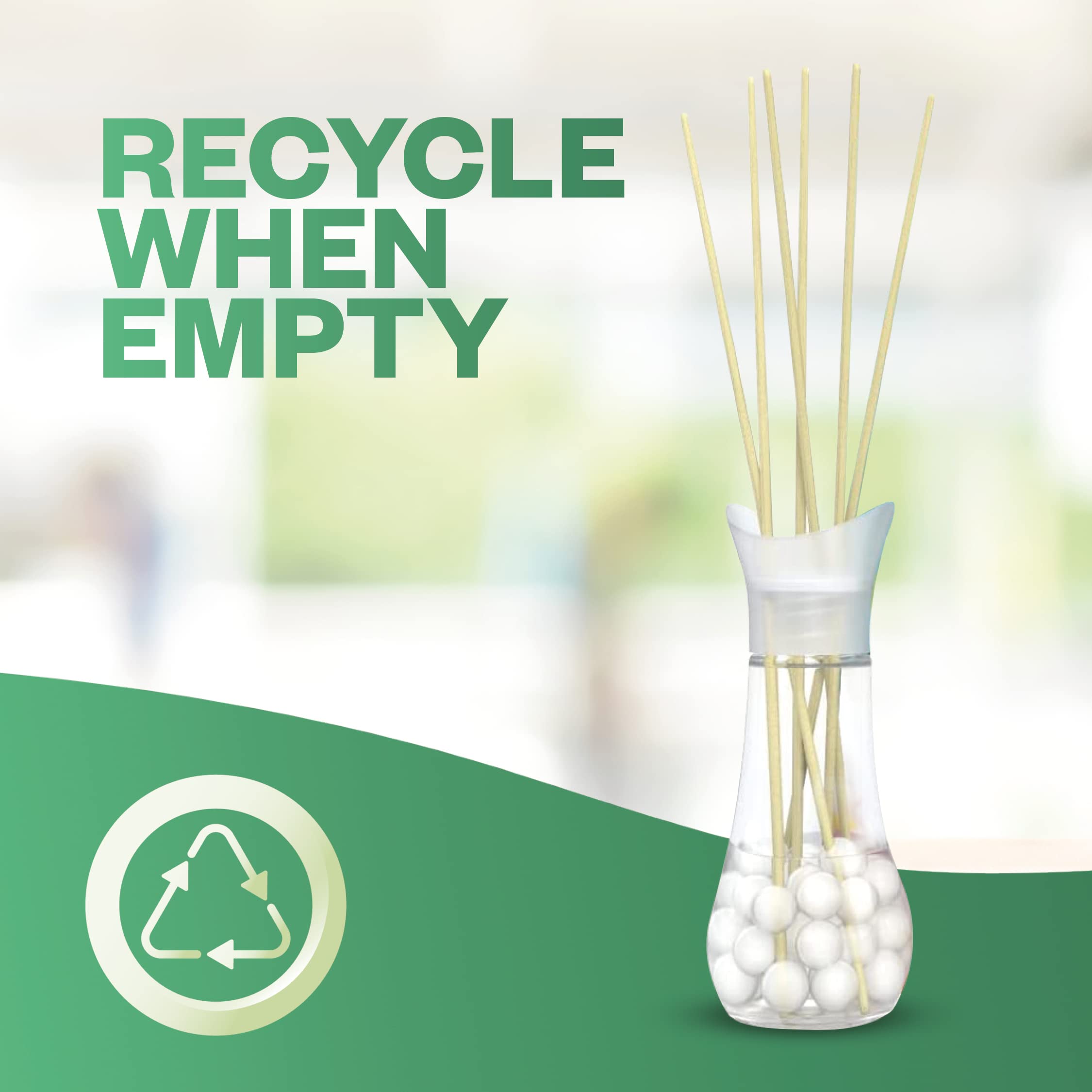 Air Wick Air Freshener Reed Diffuser, Crisp Linen and Lilac, Pack 5 x 33ml, Lasts up to 20 weeks, Room Diffuser