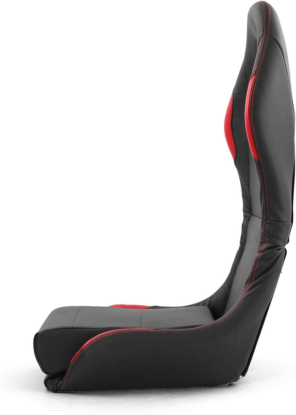 TZ x1 Universal Folding Bucket Sports Seat Black & Red Vinyl Car Racing Simulator Sim