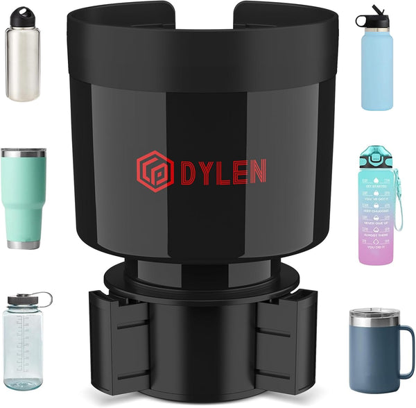 DYLEN Cup Holder Expander for Cars, Car Cup Holder Expander Adapter with Adjustable Base, Fits Large Drink Bottles 0.5-1.4 L (7.0-10.5 CM)