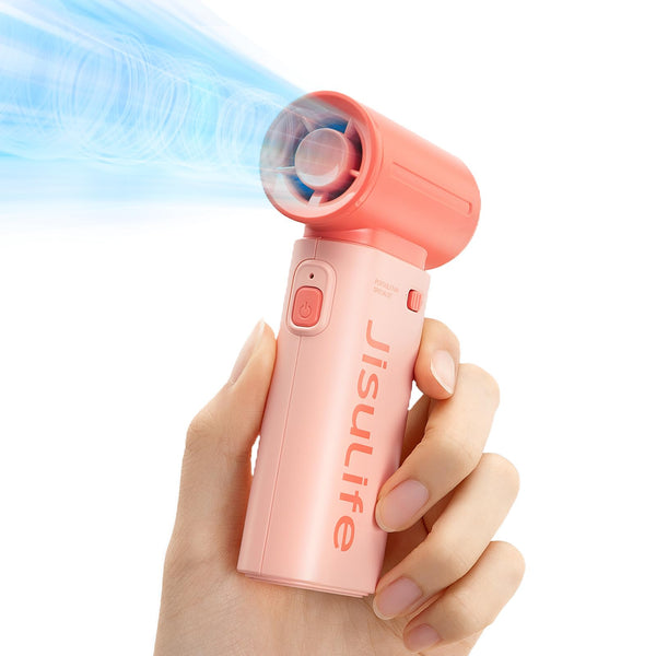 JISULIFE Portable Handheld Fan Life9, Turbo Power High Speed Air [18H Max Cooling Time], 5 Gear Wind, 5000mAh Rechargeable, Mini Pocket Design, Personal Fan for Travel Concerts Camping Makeup - Black