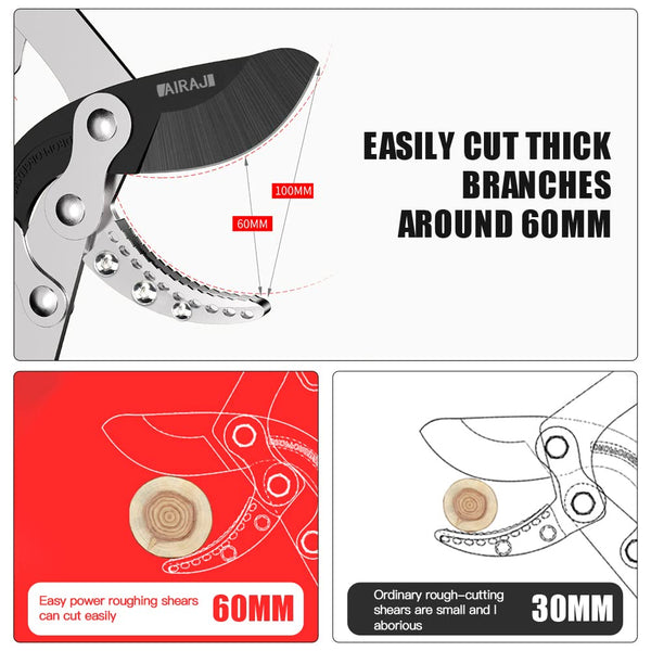 AIRAJ Telescopic Loppers 70-103CM, Loppers Heavy Duty, with Replacement Blades,SK-5 Steel Blade and Teflon-Coated,Six-Way Adjustable