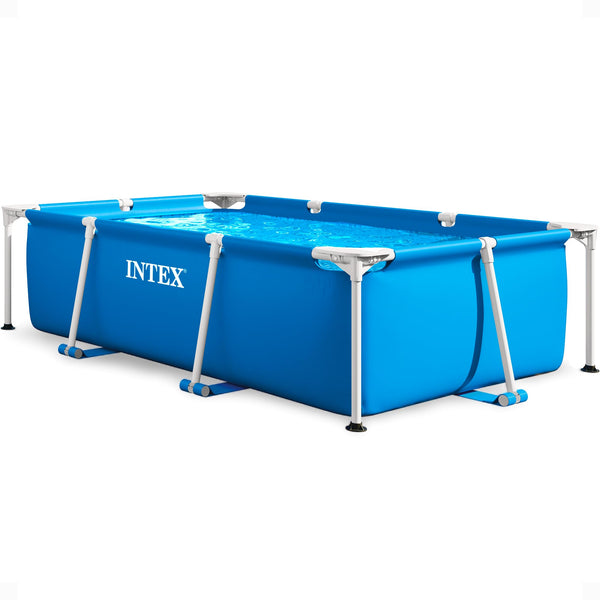 INTEX | 28272 Metal Frame Rectangular Outdoor Swimming Pool, Filter Pump Not Included, Capacity 3834 L, Measures 300 x 200 x 75 Centimeters - Colour Blue
