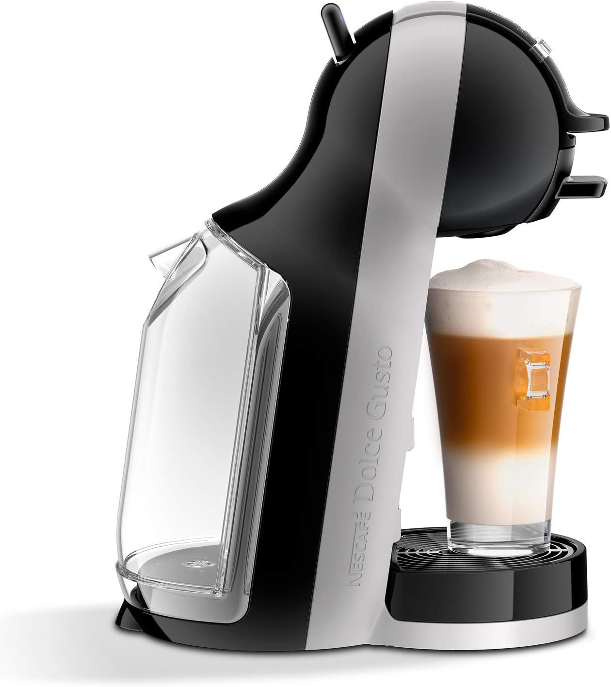 NESCAFÉ Dolce Gusto EDG155.BG Mini-Me Automatic Coffee Machine Black & Arctic Grey by De’Longhi - Starter Kit