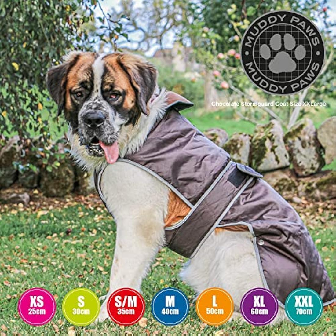 Ancol Muddy Paws All Weather Stormguard Coat . Chocolate.Size Medium ( length 40cm, girth 40-64 cm)