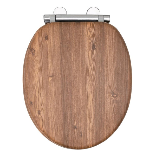 AQUALONA® Luxury Soft Close Toilet Seat - Moulded Wood - Stainless Steel Slow Close Hinges - Click, Lift & Clean Technology (Bamboo Toilet Seat)