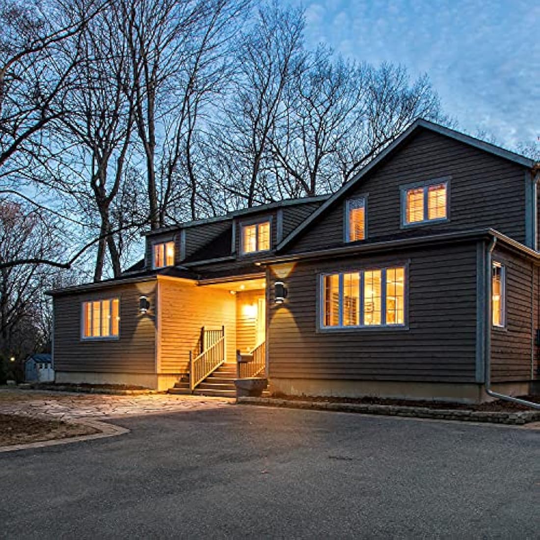 CELAVY Outdoor Wall Lights Up Down, Outside Wall Lights Mains Powered, IP65 Waterproof Porch Light Front Door Lamp Modern GU10 Aluminium, External Round LED Wall Lighting Sconce for House, Black