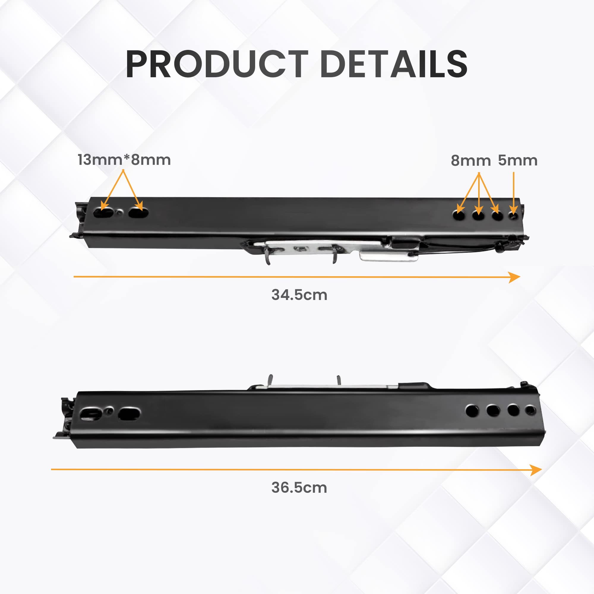 maXpeedigrods Universal Car-Seat Runners/Base Sliders, Racing-Seats Dual Lock Slider Steel Lock Adjustable Track Kit for Most Bottom Mount-Seats