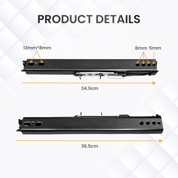 maXpeedigrods Universal Car-Seat Runners/Base Sliders, Racing-Seats Dual Lock Slider Steel Lock Adjustable Track Kit for Most Bottom Mount-Seats