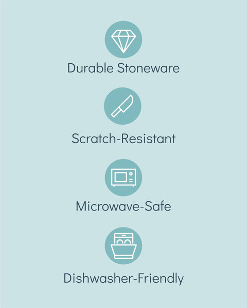 24 Piece Black Dinner Sets for 6 People - Cool Urban Style Stoneware Dinner Set for 6 - Dishwasher & Microwave Safe Plates and Bowls Set for 6 - Dinnerware Sets by Pure Living in Matte Black