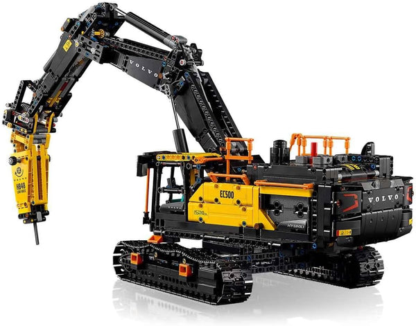 LEGO Technic Volvo EC500 Hybrid Excavator - Motorised Construction Vehicle Model Kit for Adults - incl. a Movable Boom Arm & Tracks plus Hammer & Shovel Tools - Gift Idea - 42215
