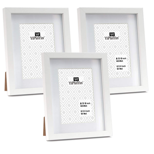 Black 50x70cm Boxed Picture Frames Set of 3 with Mounts for 40x60cm, 70x50cm poster frame with Acid Free mount for 40x60cm photo (Black 3Pack)