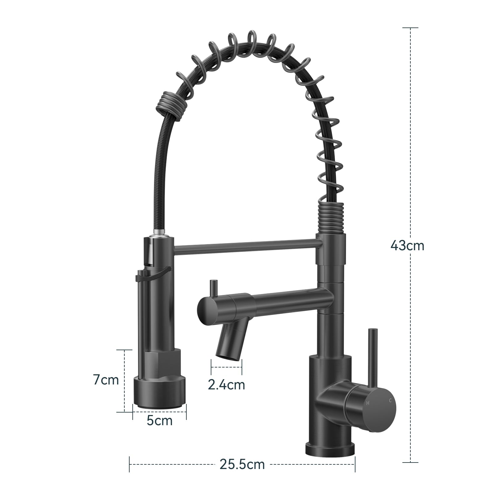 Warmiehomy 5 Modes Kitchen Taps Mixer with Pull Out Spray,High Arc 360° Swivel Dual Spout Pull Down Stainless Steel Kitchen Sink Taps,Brushed Nickel