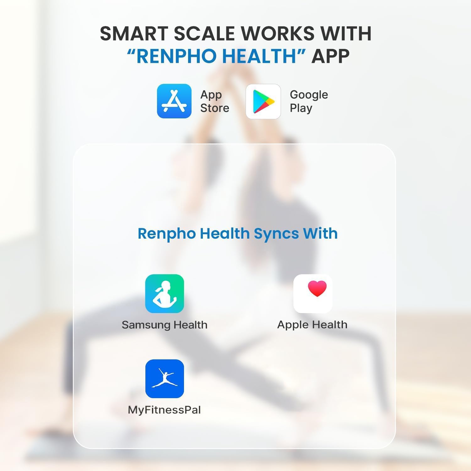 RENPHO Scales for Body Weight, Digital Bathroom Scales with High Precision Sensors, Bluetooth Weighing Scales Body Composition Monitors with App, Elis 1