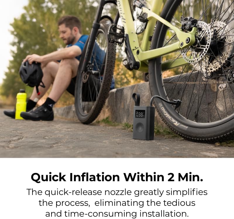 HOTO Electric Air Compressor, Portable Air Pump ADV, 150PSI Cordless Tyre Inflator with LED Light, Digital Display, USB-C Charging, Ideal for Car/Motorcycle/Bike/Ball