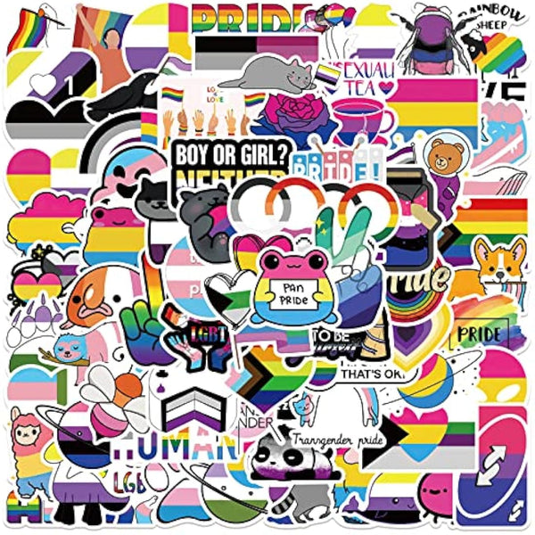 100PCS Gay Love Stickers,Gift for Children Teens Adults Kids,Waterproof Gay Pride Stickers for Laptop Scrapbook Water Bottle,VSCO Pride Stickers for Skateboard Journal Wall Car Bicycle