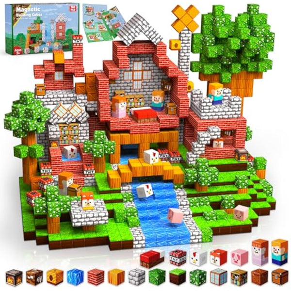 Goody King Magnetic Building Blocks | 150PCS Magnetic Blocks Cube for Boys & Girls Age 3 4 5 6 7 8 9 10, STEM Montessori Stacking Toy, Building Toys Birthday for Kids