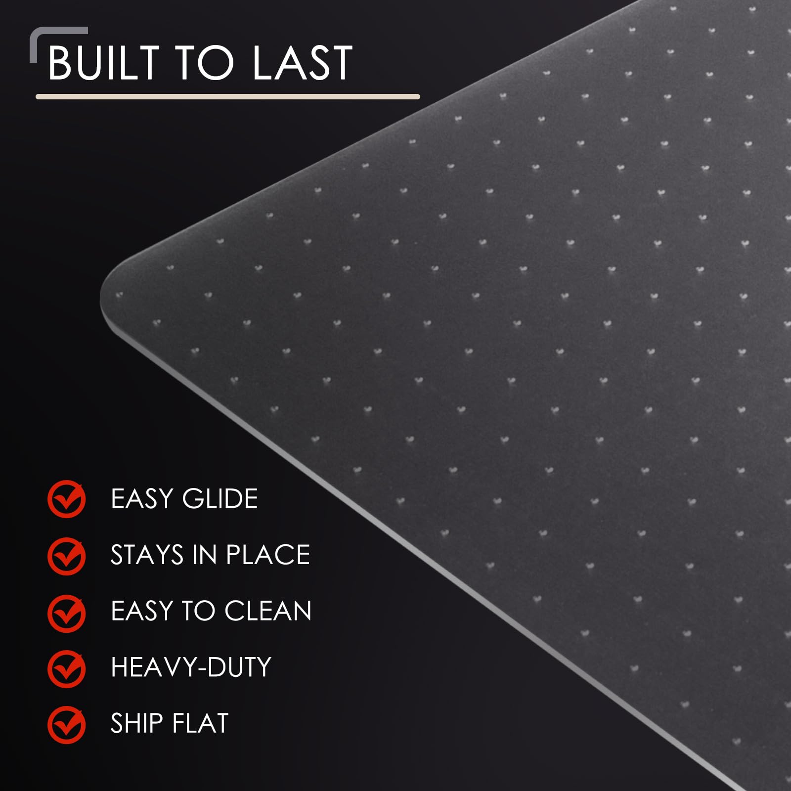 Kuyal Office Chair Mat for Carpet, 91x139 cm (36" x 55") Clear Heavy Duty Computer Chair Mat, Under Desk Protector Carpeted Floors Mat With Lip, Easy